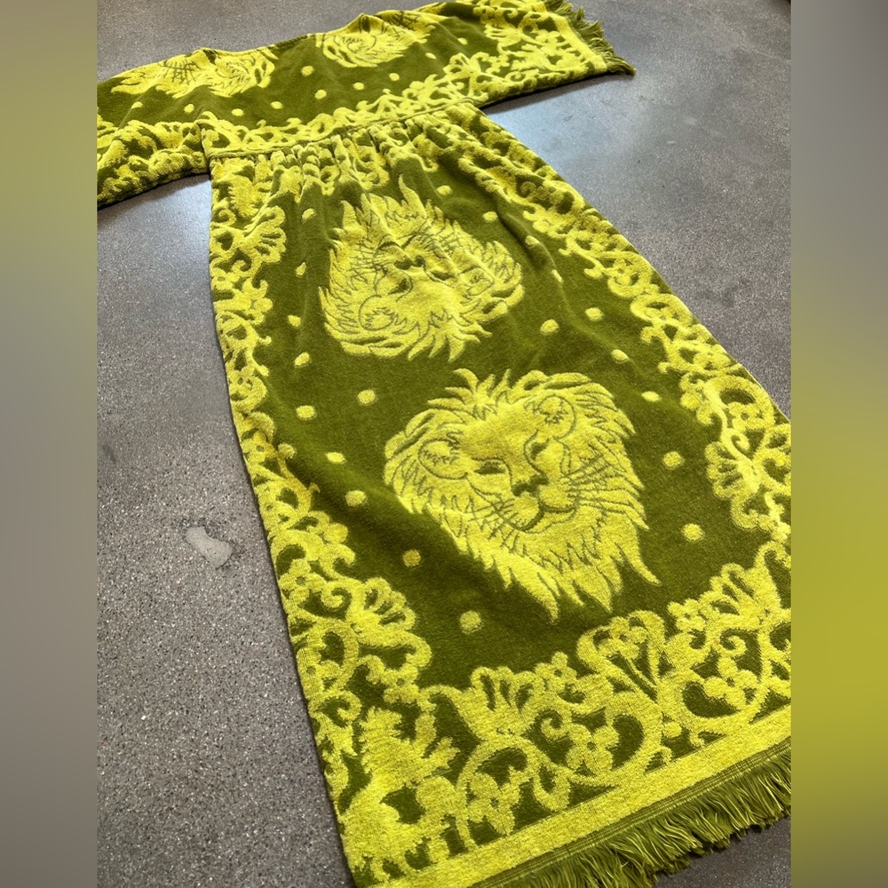 Insane vintage Terrycloth dress Vintage towel dress animal print dress - Picture 1 of 5